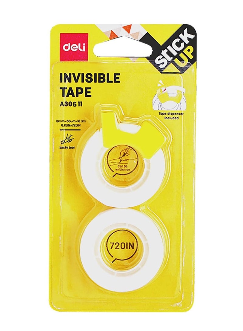 Deli Invisble Magic Tape 18mm Width With Dispenser Set - Image 1