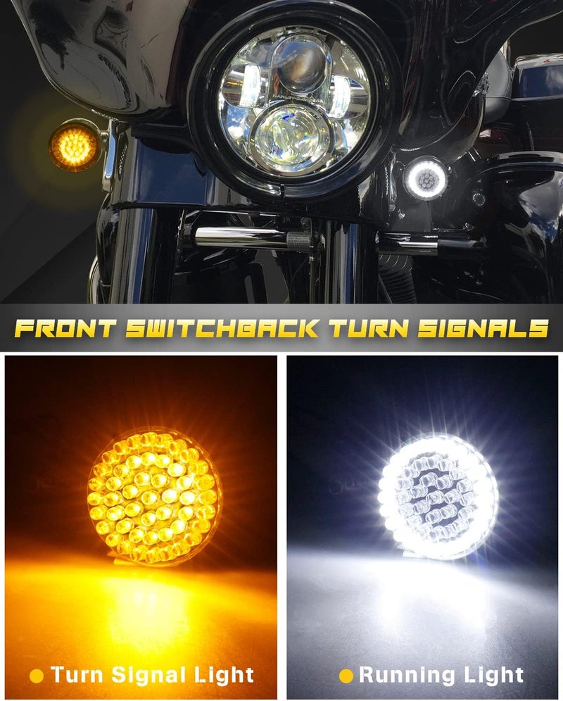 NTHREEAUTO LED 1157 Front Rear Turn Signals with Smoked Lens for Harley Motorcycles - Image 3