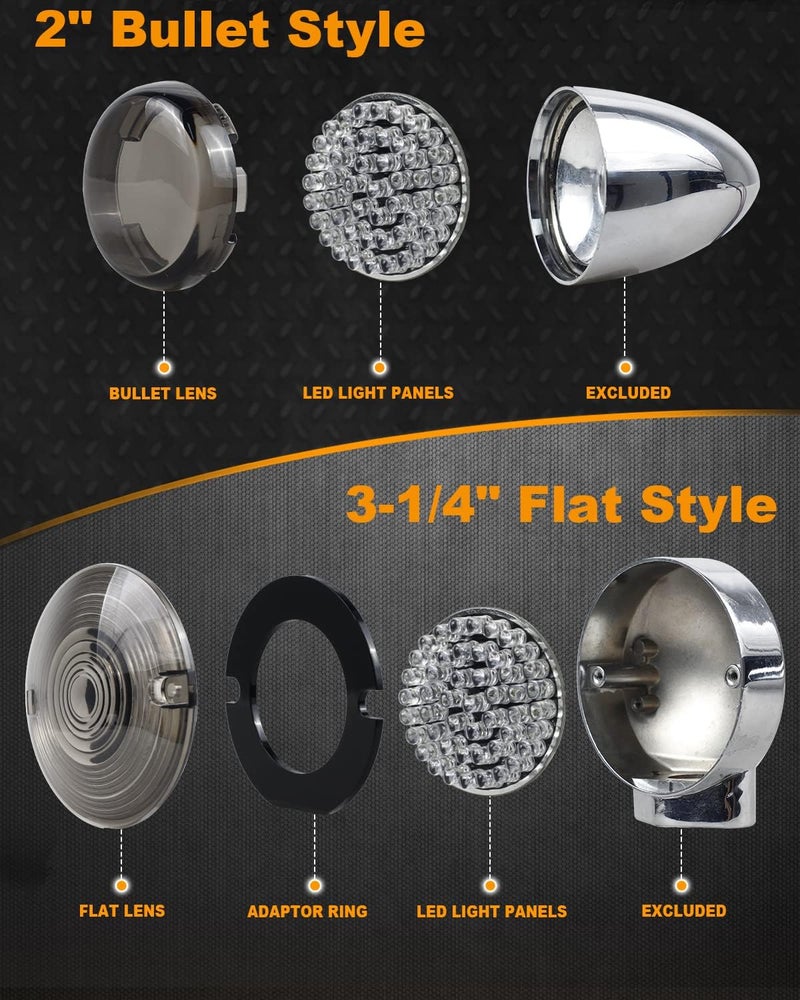 NTHREEAUTO LED 1157 Front Rear Turn Signals with Smoked Lens for Harley Motorcycles - Image 2
