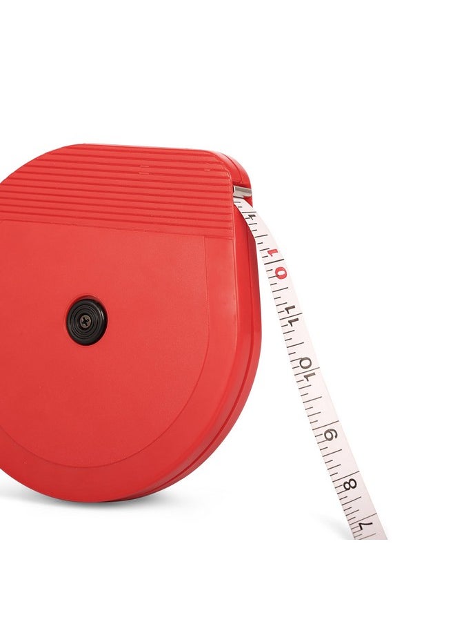 FREEMANS FREEMANS 30m:13 mm Fibra Fibreglass Measuring Tape - 30m/100ft With Unbreakable ABS Case || Durable Winding Mechanism Handle and Steel End Hook || Red Color  - Image 5