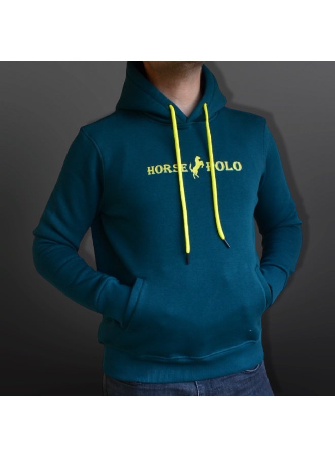 Horse Polo Hoodie Sweatshirt for men,Green - Image 3