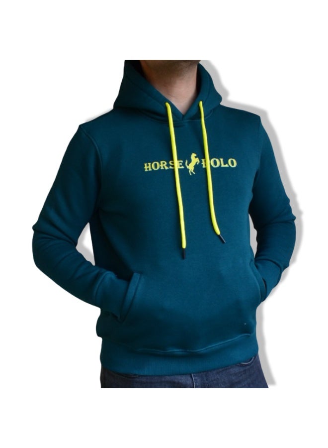 Horse Polo Hoodie Sweatshirt for men,Green - Image 1