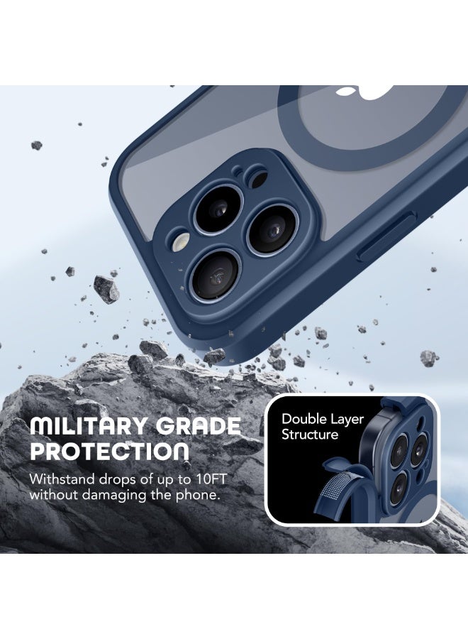 TIESZEN Magnetic for iPhone 15 Pro Max Case, Compatible with MagSafe, Built-in Privacy Screen Protector and Camera Protection, Anti Spy Full Body Dustproof Shockproof Hard Phone Case 6.7", Dark Blue - Image 4