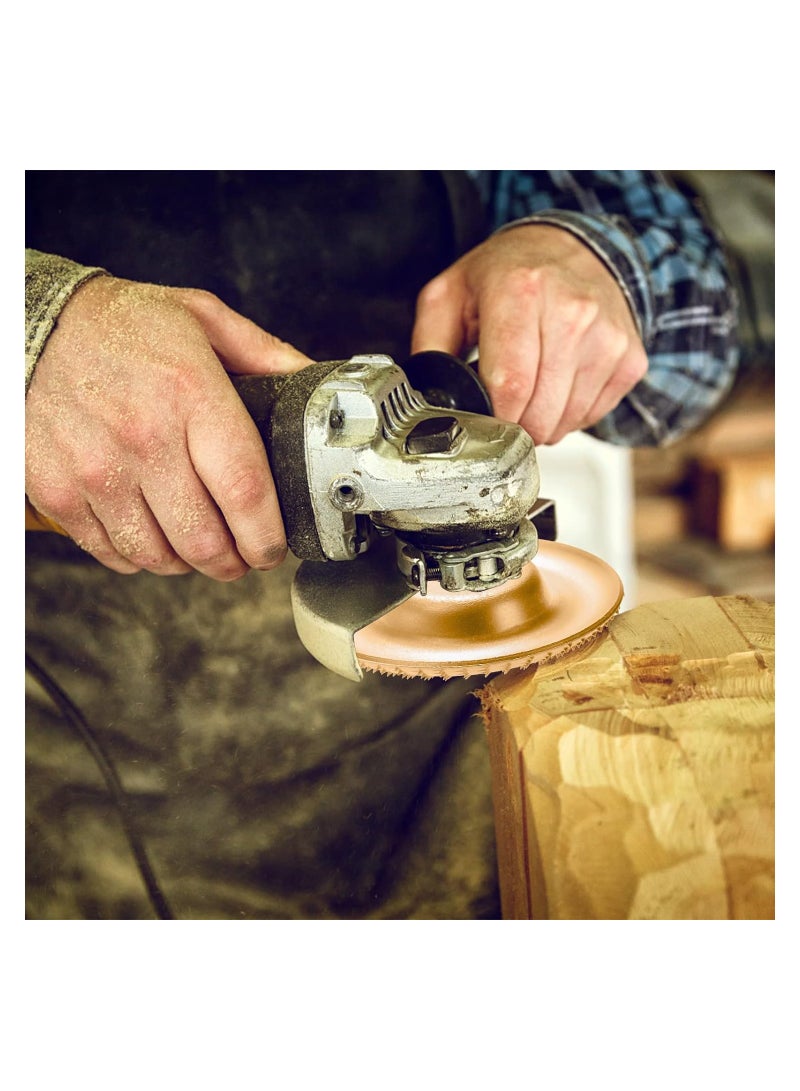 مجموعة أقراص خشبية لنحت الخشب مكونة من 5 قطع، عجلة طحن، قرص تشكيل لل grinders الزاوية مقاس 4" أو 4 1/2" لقطع الخشب، الطحن، التشكيل والنحت. ملحقات أقراص طحن. - Image 5