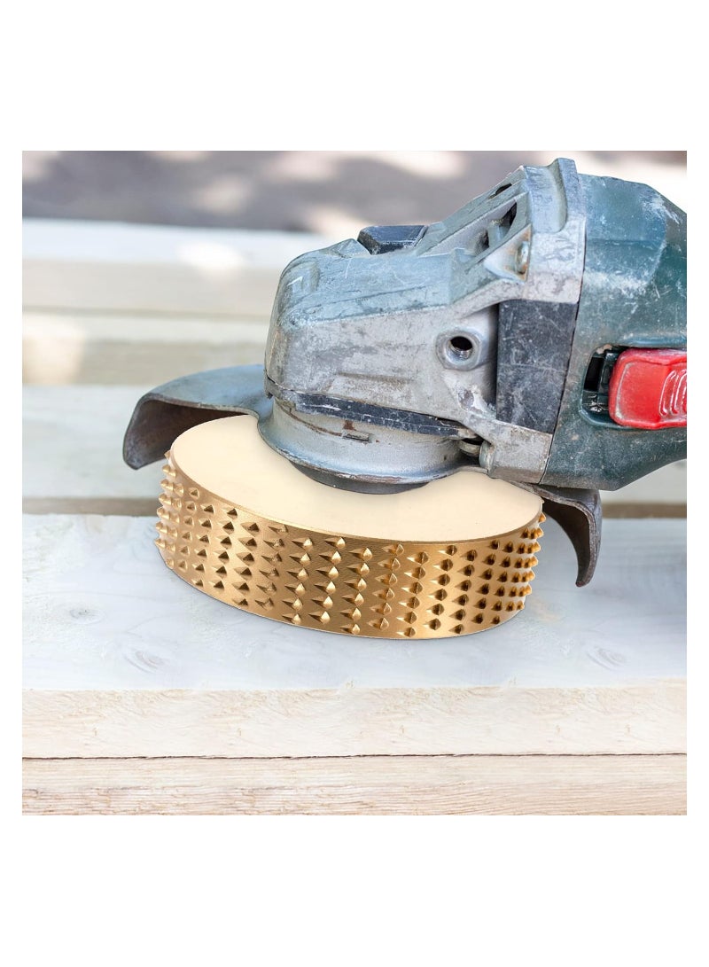 مجموعة أقراص خشبية لنحت الخشب مكونة من 5 قطع، عجلة طحن، قرص تشكيل لل grinders الزاوية مقاس 4" أو 4 1/2" لقطع الخشب، الطحن، التشكيل والنحت. ملحقات أقراص طحن. - Image 4