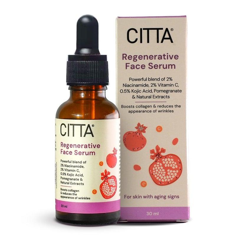 CITTA Regenerative Face Serum  Wrinkle Lift  AntiAging Night Serum  Niacinamide  Kojic Acid for Wrinkle Correction  For Women  Men  All Skin Types  30ml - Image 1