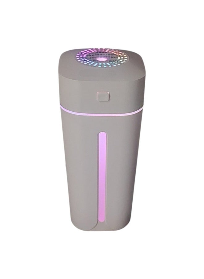 2-in-1 USB Car & Office Humidifier & Essential Oil Diffuser | Compact Cup Holder Design, Colorful LED Night Light, Ultra-Quiet Ultrasonic Cool Mist (Pink) - Image 3