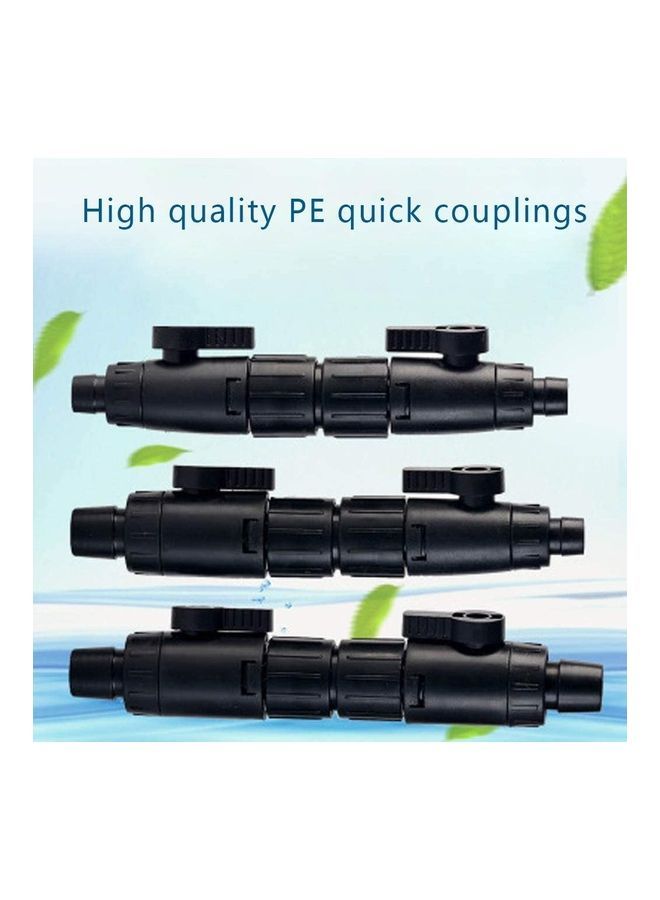 NIBEMINENT Aquarium Fish Tank Hose Pipe Quick Release Connector Control Valve Black 18cm - Image 2