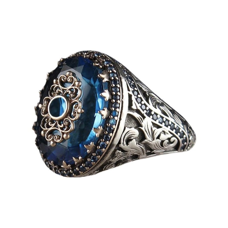 Men's Turkish Stainless Steel Religious Ring – Metallic Plated Statement Jewelry for Men & Boys