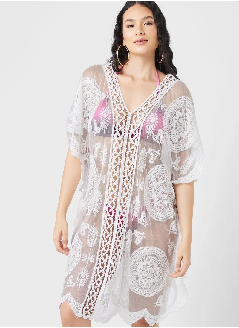 Ginger Lace Detail Beach Cover Up