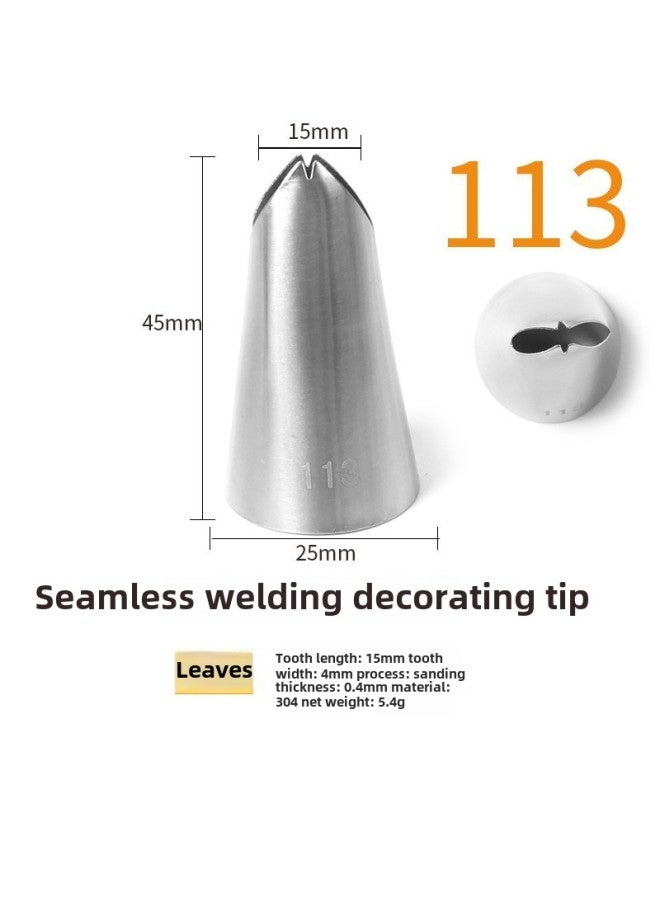 304 Stainless Steel Pastry Nozzle 6-tooth Belt Number Seamless Welding Cream Nozzle Large Cake Decorating Tool-Specifications:113  - Image 1