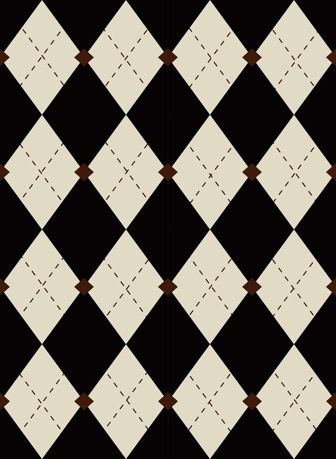 WY-BSO Adhesive Shelf Liner,Vintage Geometric Contact Paper for Cabinets,Vinyl Film Decorative Drawer Liner for Bedroom Dresser Sticker 17.3 inch x 118 inch (Light Yellow and Black, 118x 17.3inch) - Image 1