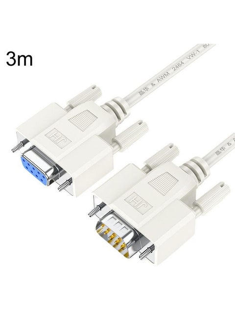 JINGHUA B110 Male To Female DB Cable RS232 Serial COM Cord Printer Device Connection Line, Size: 3m(Beige)