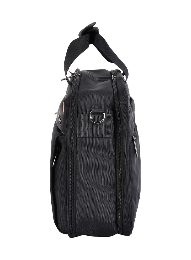 إيمينينت حقيبة كتف لابتوب بوليستر فاخرة  بوصة خفيفة الوزن بفتحة  درجة حافظة أعمال للرجال والنساء للسفر والأعمال أسود - Image 3