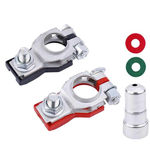 YOUYIEN Battery Terminal Connectors1 pair Positive Negative Auto Battery Cable Terminal Top Post With plastic bottomsCopper TinnedFit For Nissan 243407F000243407F001 Altima Murano etc - Image 1