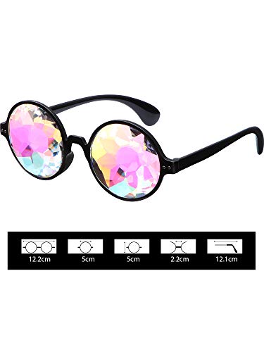Yaomiao 3 Pieces Kaleidoscope Rave Glasses Goggles Kaleidoscope Sunglasses Diffraction Glasses Prism Rainbow SunglassesStyle A - Image 5