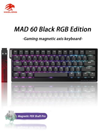 Mad60HE RGB Mechanical Keyboard Magnetic Switches Hot Swap Customized 8KHZ FPS Gaming Keyboard with Adjustable Actuation, 8000 Hz Polling Rate, Rapid Trigger Mode, Hall Effect Switches, for PC/Mac, Black ﻿ - pzsku/Z73BCD7C445D6B3E75D86Z/45/1751436361/e7ae568d-0509-4196-aa19-3d9dfaebd4f1
