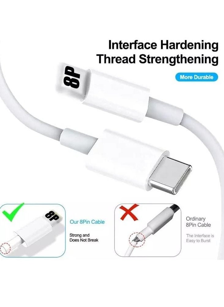 Generic - USB C to Lightning Cable 20W Fast Charging [MFi Certified] Compatible with iPhone 13 Pro Max/12/11 Pro/X/XS/XR/8 Plus/AirPods Pro, 1M, White - Image 1