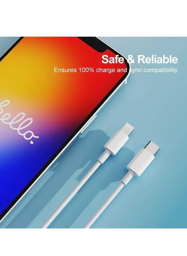 Generic - USB C to Lightning Cable 20W Fast Charging [MFi Certified] Compatible with iPhone 13 Pro Max/12/11 Pro/X/XS/XR/8 Plus/AirPods Pro, 1M, White - Image 1