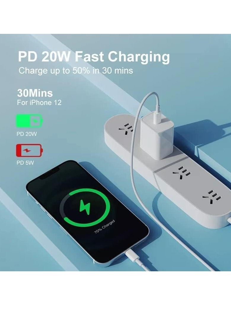 Generic - USB C to Lightning Cable 20W Fast Charging [MFi Certified] Compatible with iPhone 13 Pro Max/12/11 Pro/X/XS/XR/8 Plus/AirPods Pro, 1M, White - Image 1