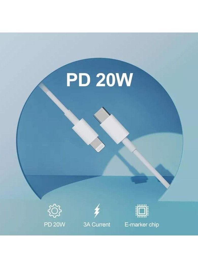 Generic - USB C to Lightning Cable 20W Fast Charging [MFi Certified] Compatible with iPhone 13 Pro Max/12/11 Pro/X/XS/XR/8 Plus/AirPods Pro, 1M, White - Image 1