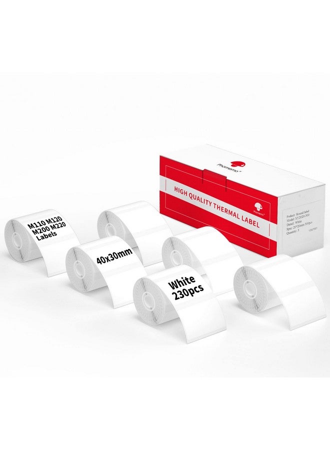 فوميمو ملصقات Phomemo M110 الأصلية 1.57 بوصة × 1.18 بوصة (40 × 30 مم) ذاتية اللصق متوافقة مع طابعة ملصقات Phomemo M110/M120/M200/M220/M221 للرمز الشريطي واسم المجلد والعنوان وبطاقة السعر والملصقات المصنوعة منزليًا - Image 1