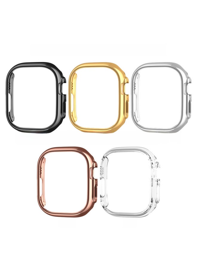 Generic - Suitable For Apple Watch Case Applewatch7 Generation Oil Injection PC Electroplating Hollow Watch Case Iwatch8 Protective Shell-Color:White-Ultra-Appearance Size:40MM (4/5/6/SE Universal) - Image 1