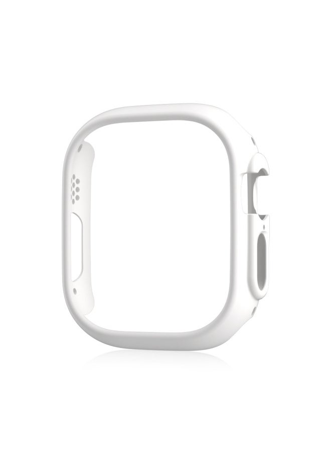 Generic - Suitable For Apple Watch Case Applewatch7 Generation Oil Injection PC Electroplating Hollow Watch Case Iwatch8 Protective Shell-Color:White-Ultra-Appearance Size:40MM (4/5/6/SE Universal) - Image 1