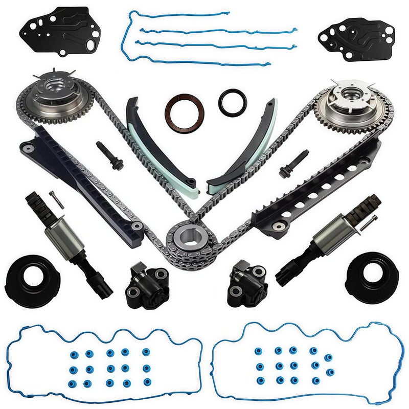 GPQ F85Z 6K255-AA Timing Chain Kit W/Cam Phasers VVT Sprocket Fit For Ford F150 F-250 F350 Super Duty Expedition & Lincoln Mark LT Navigator 5.4L V8 Triton 3V 2004-2014,3R2Z-6A257-DA - Image 1