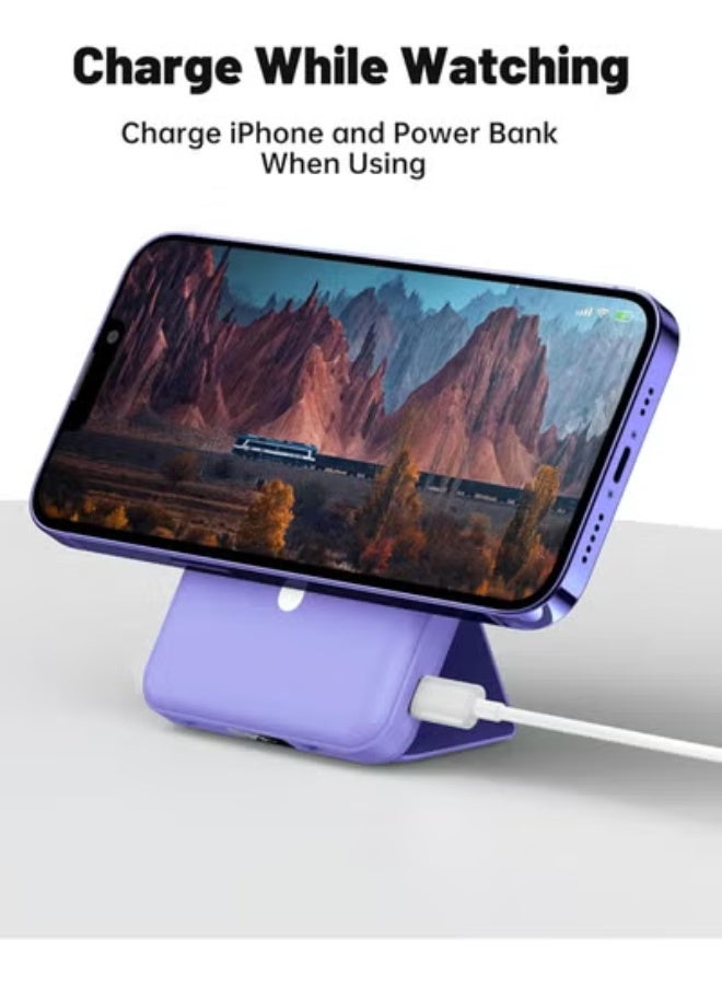 GULFLINK Magnetic Portable Power Bank Charger for Apple iPhone 15/14/13 Series 10000mah Purple - Image 3