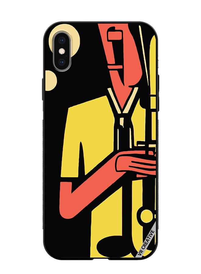 VR CREATIVE Protective Case Cover For Apple iPhone XS Max Jazz Trumpeter Design Multicolour - Image 1