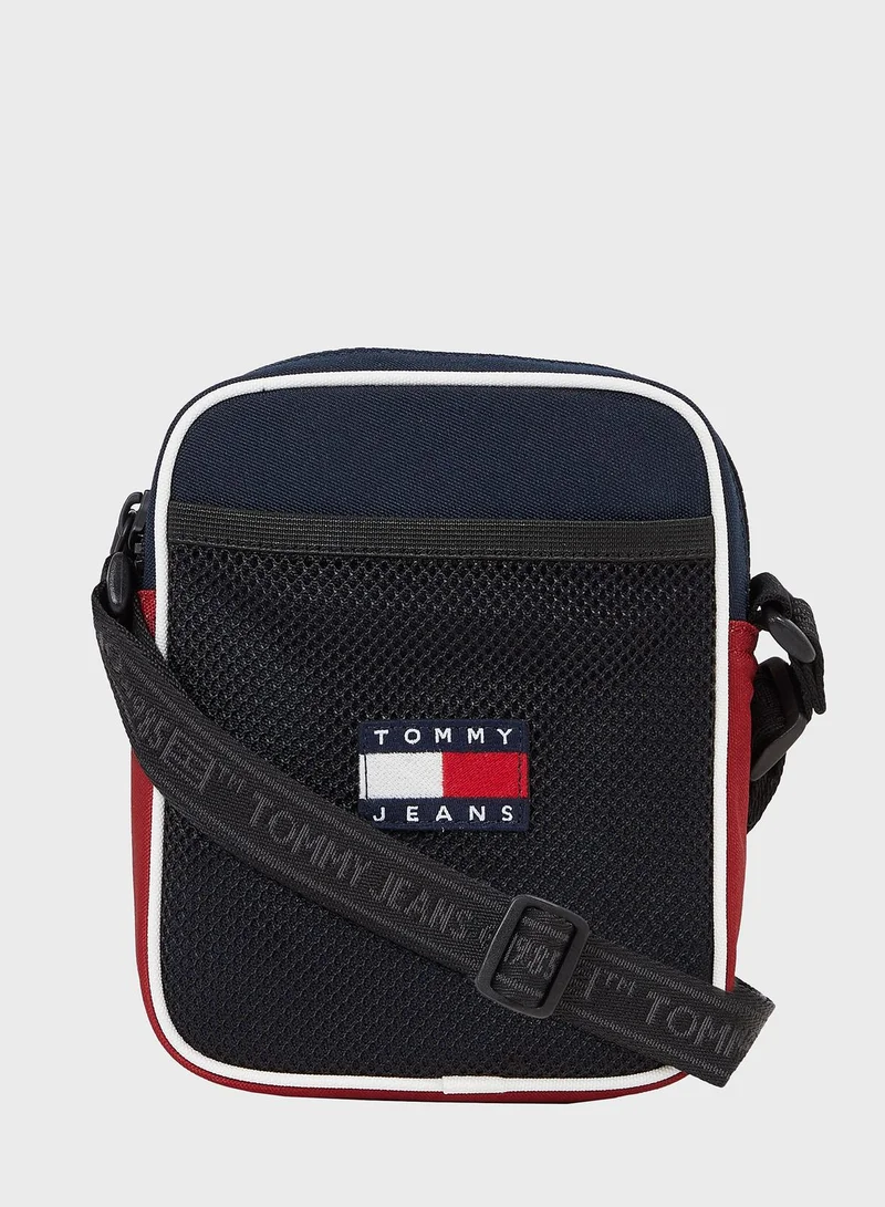 TOMMY HILFIGER Logo Mesh Detail Crossbody Bag