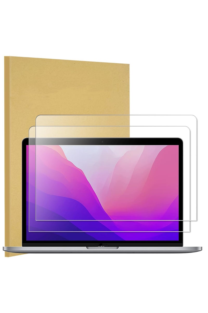 2 Pack Tempered Glass Screen Protector Compatible with MacBook Pro 13 Inch (2016-2022 / M1 M2) MacBook Air 13 Inch (2021-2018 / M1) Bubble Free & Ultra Clear - Image 1