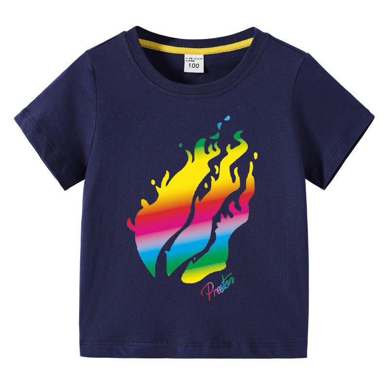 2023 Children'S Wear Children'S Summer Short-Sleeved T-Shirt Boys Cartoon Base Shirt Baby Half-Sleeved T-Shirt Top - Image 4