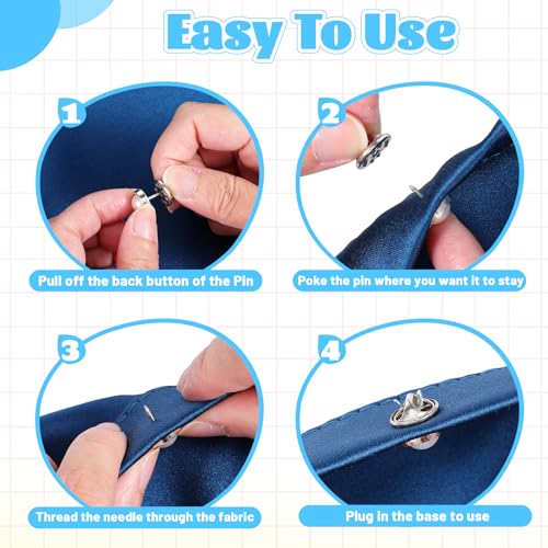 Ajcotahm 40 Pcs Button Covers, No Sew Shirt Brooch Buttons Rhinestone and Pearl Brooch Pins for Women Decorative Safety Buttons for Clothing Blouse Sweater Shawl Coat - Image 3