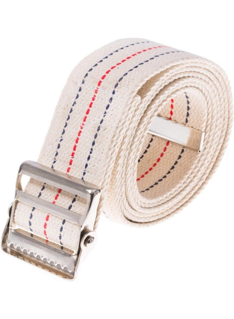 CLENEA حزام نقل المشي مقاس 60 بوصة، مشاية، حزام نقل المشي للمعاقين، حزام نقل المشي، مساعد نقل المشي والوقوف، مناسب للممرضات والممرضات، مشبك معدني مقاس 2 بوصة، بيج - Image 3