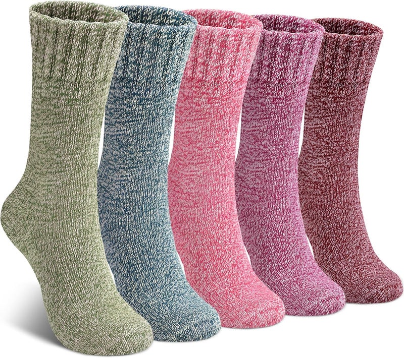 YSense Womens Wool Socks, Winter Boot Socks Stocking Stuffers Gifts for Women Men Warm Crew for Hiking - Image 1