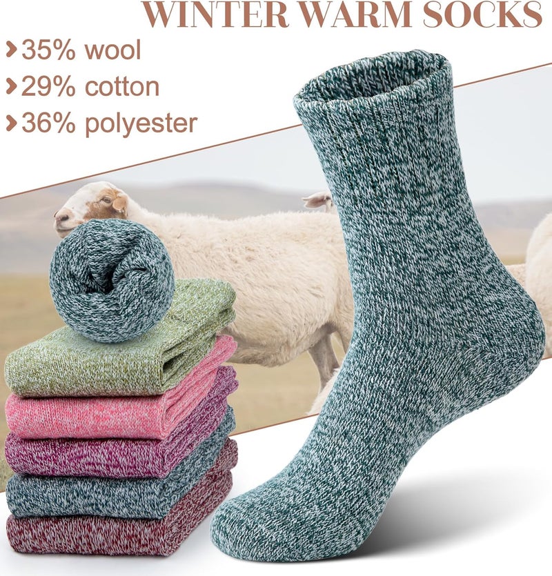 YSense Womens Wool Socks, Winter Boot Socks Stocking Stuffers Gifts for Women Men Warm Crew for Hiking - Image 3