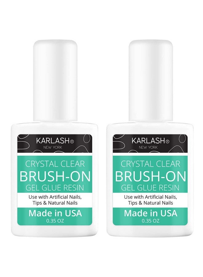 Karlash Super Strong Brush On Nail Glue For Acrylic Nails And Press On Nails Nail Bond Nail Glue Adhesive Perfect For False Acrylic Nail Art Glitter Gems White Clear Tip (2 Piece) - Image 1