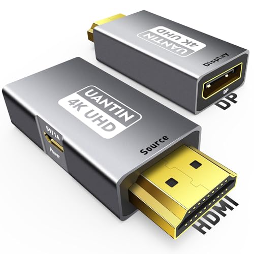 UANTIN HDMI to DisplayPort Adapter (4K 60Hz,1080p 120Hz) Uni-Directional Only, HDMI (Source) to DP (Display) Converter Male to Female for Laptop,AMD,NVIDIA,PS5,Xbox and More - 1 Pack - Image 1