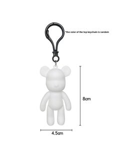 Generic Fluid Bear Handmade Diy Key Chain Fluid Rabbit Dragon Violent Bear Key Chain Small Pendant Activity Gift-Color:1 8cm Keychain Bear  - Image 1
