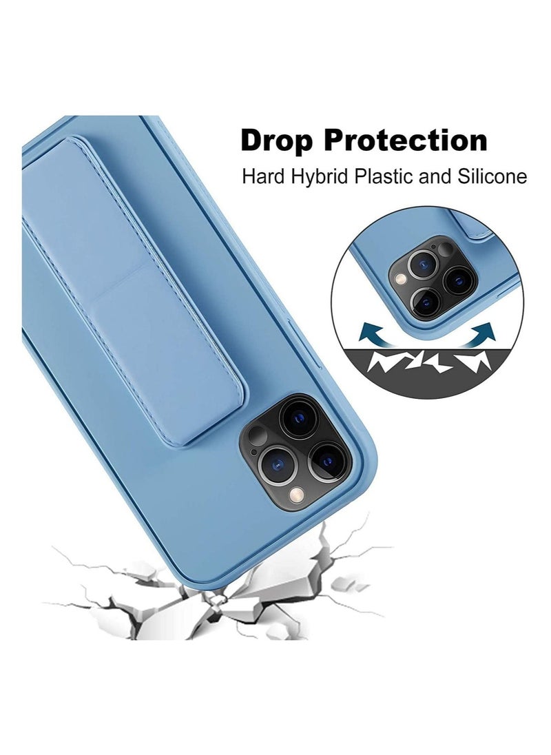 iPhone 13 pro Max 6.7" Case with Magnetic Stand & Holder, Premium Silicone Vertical & Horizontal Hand Strap and Grip and Multi Stand, Car Mount Kickstand Case Finger Strap Cover - Image 2