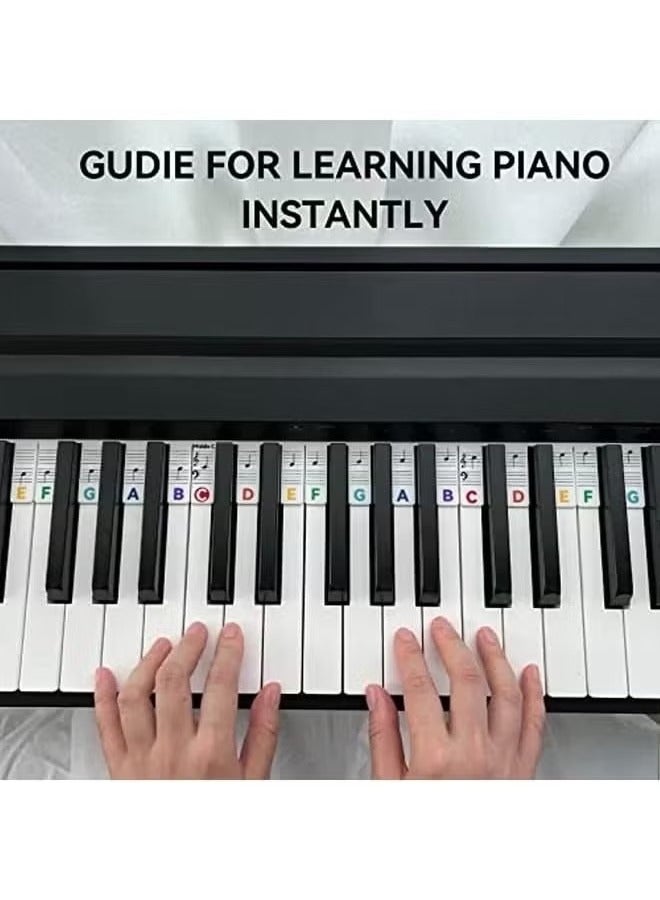 Generic Reusable Piano Notes Guide for Beginner Removable Piano Keyboard Note Labels for Learning 88-Key Full Size Made Of Silicone No Need Stickers for Kids Student  - Image 2