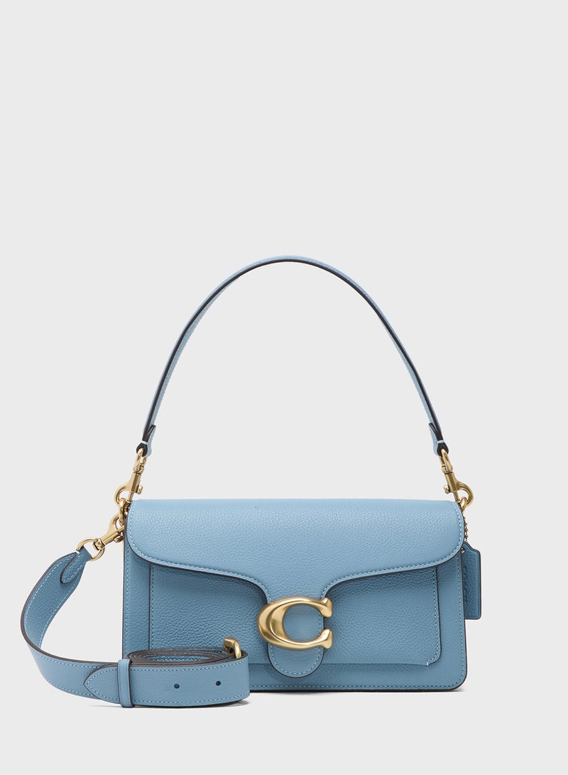 حقيبة كتف تابى  بجلد الحصى المصقول