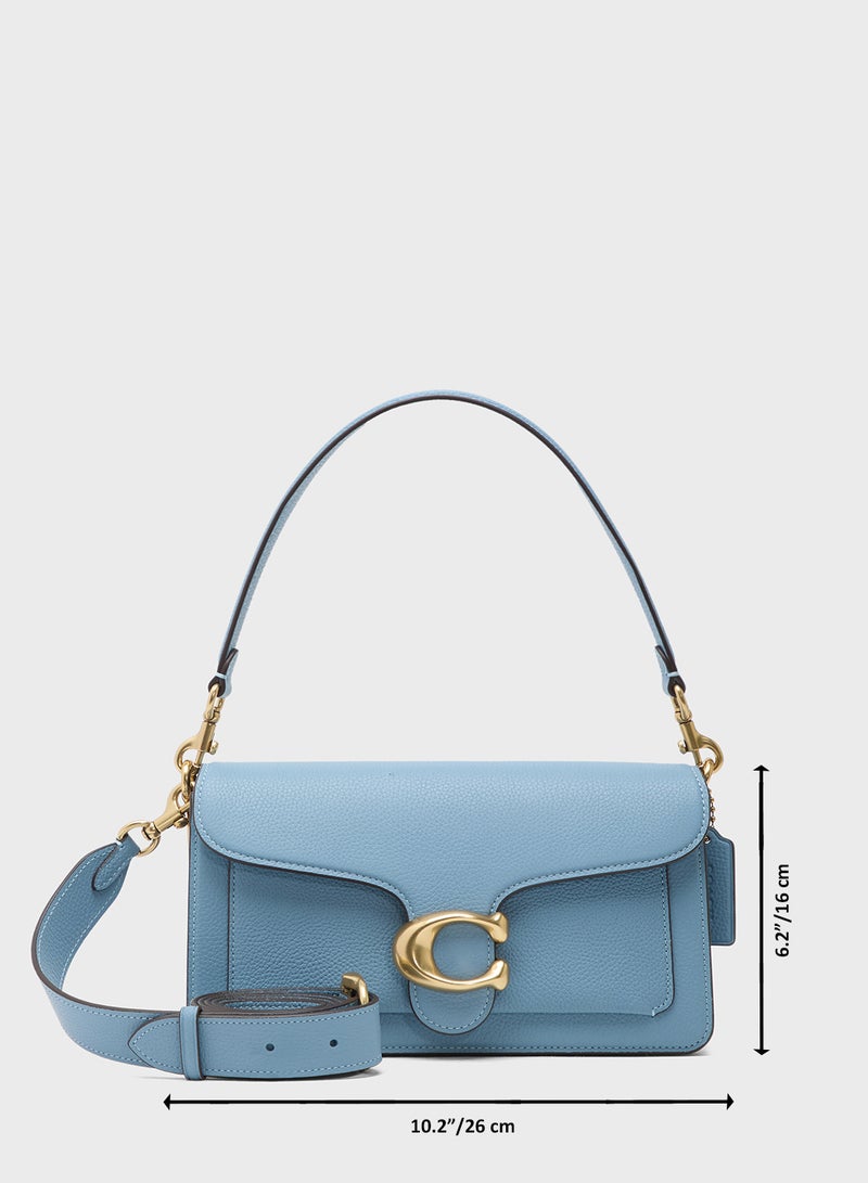 حقيبة كتف تابى  بجلد الحصى المصقول