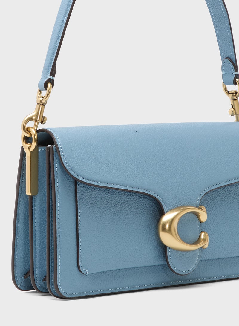 حقيبة كتف تابى  بجلد الحصى المصقول