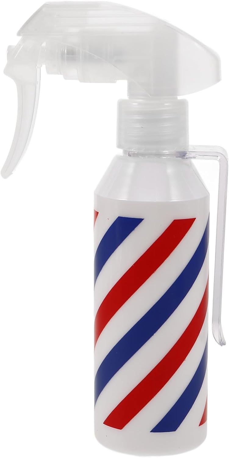 Hair Spray Bottle 120ml Refillable Water Mister for Hairdressing Barber Salon Use with Red Blue Striped Aluminum Sprayer Hairdresser Tool - Image 1