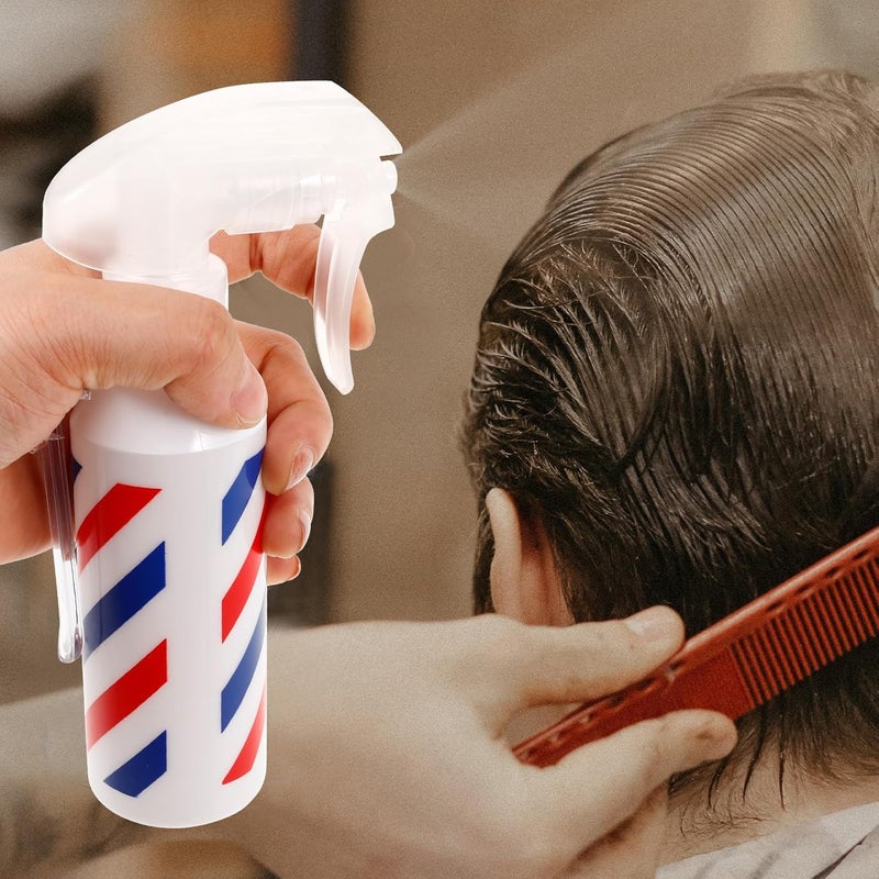 Hair Spray Bottle 120ml Refillable Water Mister for Hairdressing Barber Salon Use with Red Blue Striped Aluminum Sprayer Hairdresser Tool - Image 3