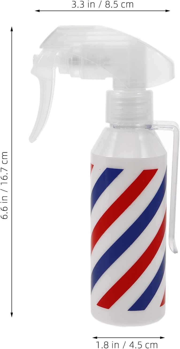 Hair Spray Bottle 120ml Refillable Water Mister for Hairdressing Barber Salon Use with Red Blue Striped Aluminum Sprayer Hairdresser Tool - Image 2