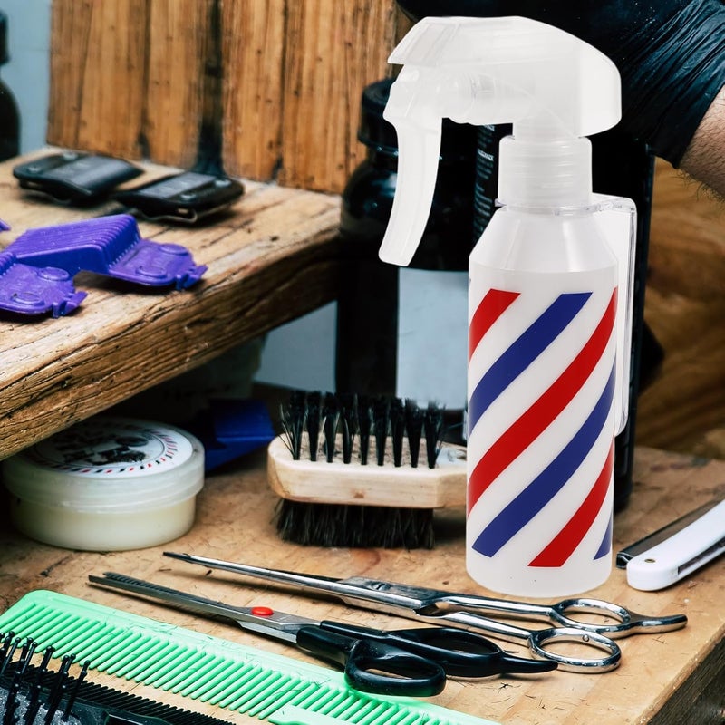 Hair Spray Bottle 120ml Refillable Water Mister for Hairdressing Barber Salon Use with Red Blue Striped Aluminum Sprayer Hairdresser Tool - Image 5